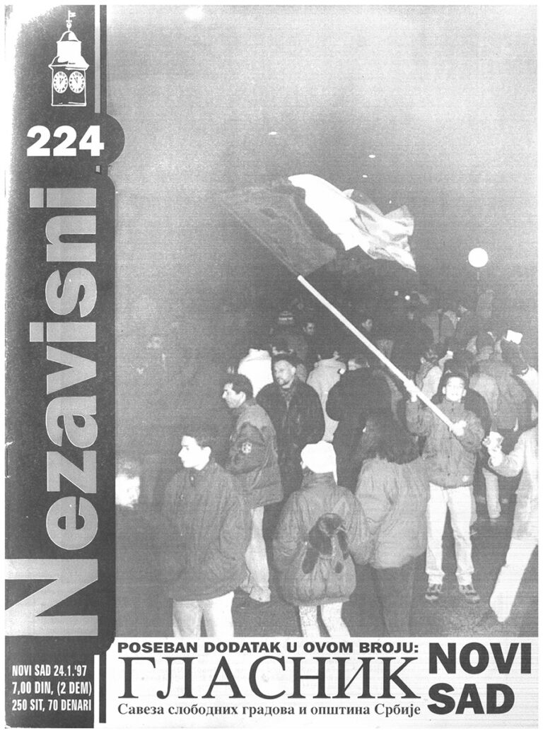 Nezavisni — broj 224, naslovna strana