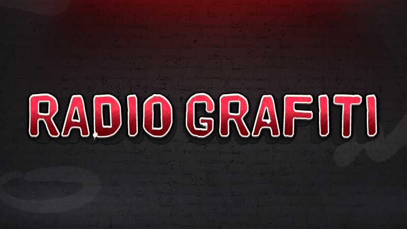 Natpis „RADIO GRAFITI“ crvenim slovima na tamnom zidu.